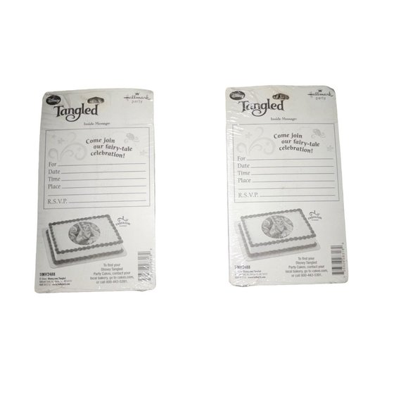 NIP Hallmark Disney Tangled Birthday Party Invitations 2 Packs Rapunzel Princess - Picture 2 of 3